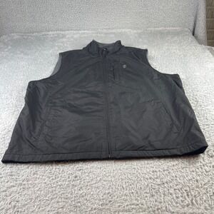 IZOD Mens Performance Ripstop Fleece Lined Full Zip Vest Black XXL 606424